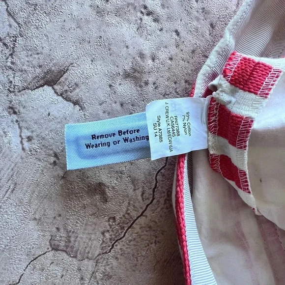 J. Crew Womens Orange White Striped Retro Shorts 00 27 Coastal Vacation Pin Up - Picture 10 of 11